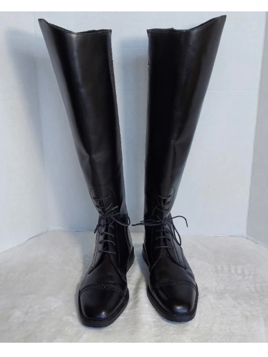 Tuff Rider Shoes - Classic Black Over-the-Knee Lace-Up Boots